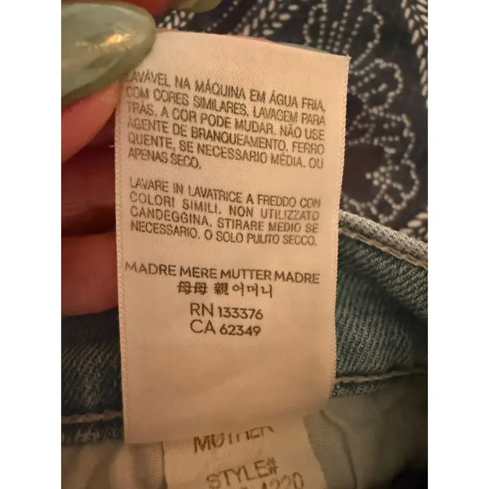 MOTHER High Waisted Spinner Zip Heel Norway Dude Jeans Size 32 - Picture 9 of 10